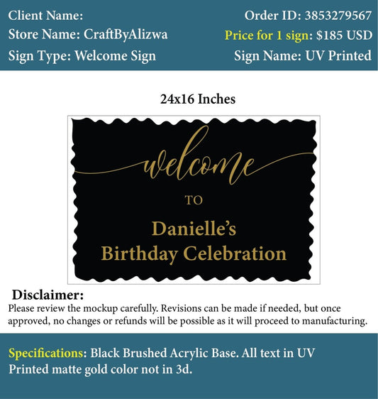 Custom Acrylic UV Sign - Denise - Custom Logo Sign - Custom Acrylic UV Sign - Denise