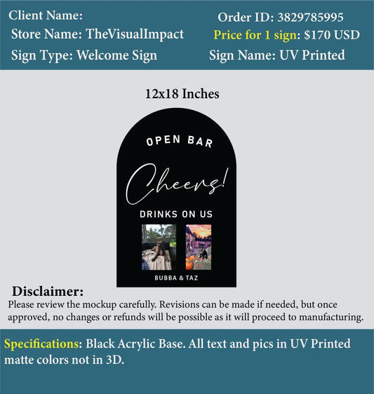 Custom Acrylic UV Sign - Malorie - Custom Logo Sign - Custom Acrylic UV Sign - Malorie