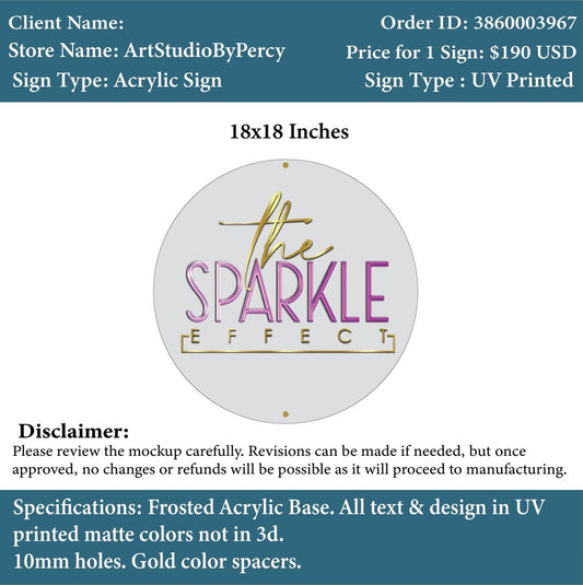 Custom Acrylic UV Sign - Monique - Custom Logo Sign - Custom Acrylic UV Sign - Monique