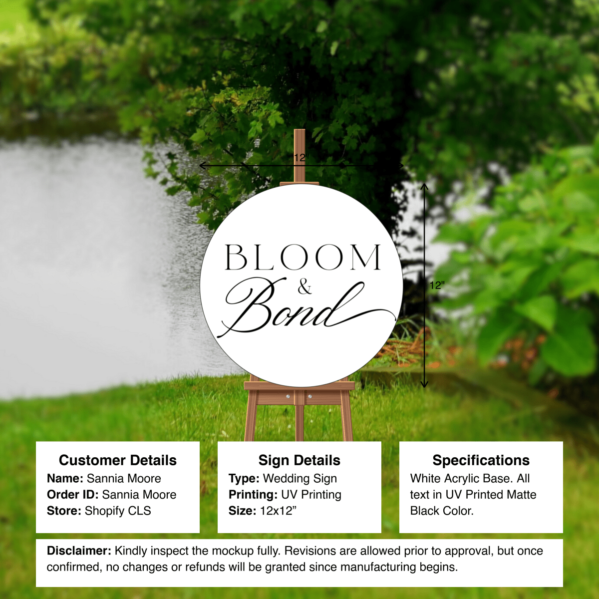 Custom Acrylic Wedding Sign - Sannia - Custom Logo Sign - Custom Acrylic Wedding Sign - Sannia