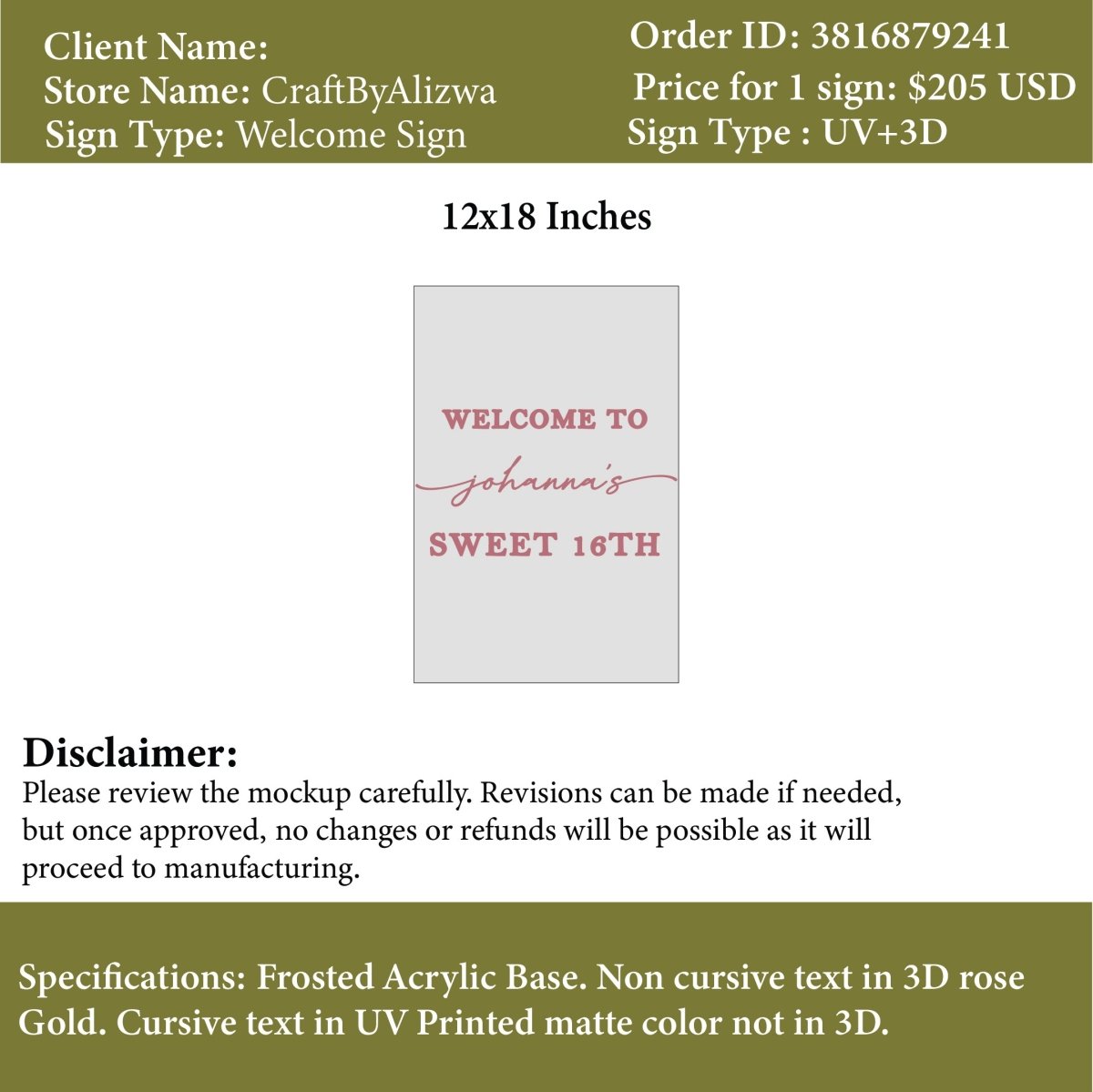 Custom Acrylic Welcome Sign - Awunlika - Custom Logo Sign