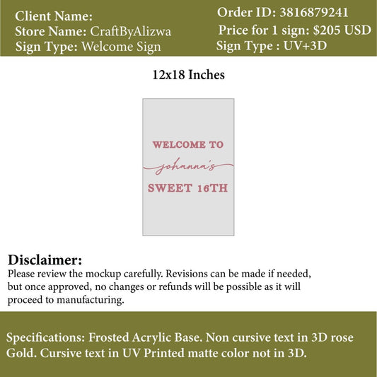 Custom Acrylic Welcome Sign - Awunlika - Custom Logo Sign