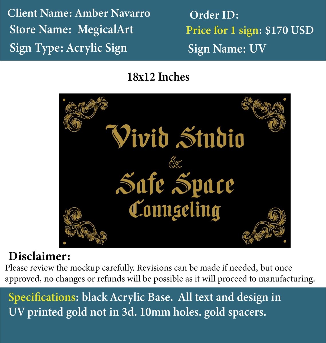 Custom Business logo Sign - Amber - Custom Logo Sign