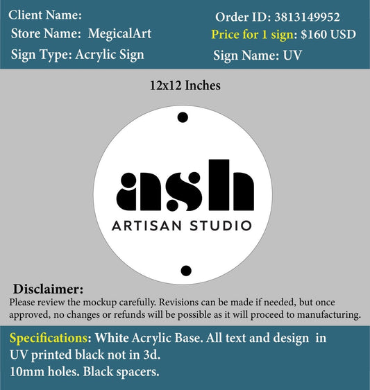 Custom Business logo Sign - Ashley - Custom Logo Sign