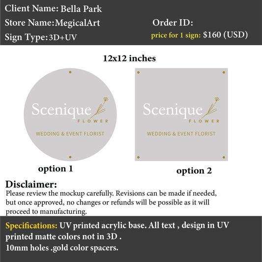 Custom Business logo Sign - Bella - Custom Logo Sign