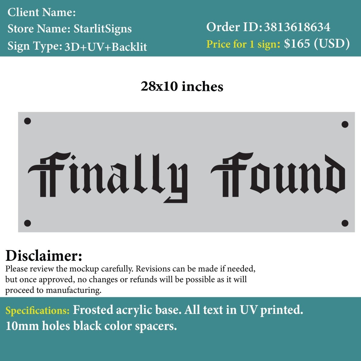Custom Business logo Sign - Brianna - Custom Logo Sign