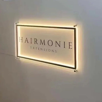 Custom LED Logo Sign - Sleek Rectangular Backlit Acrylic Wall Sign - Backlit Business Signs - Custom Logo Sign