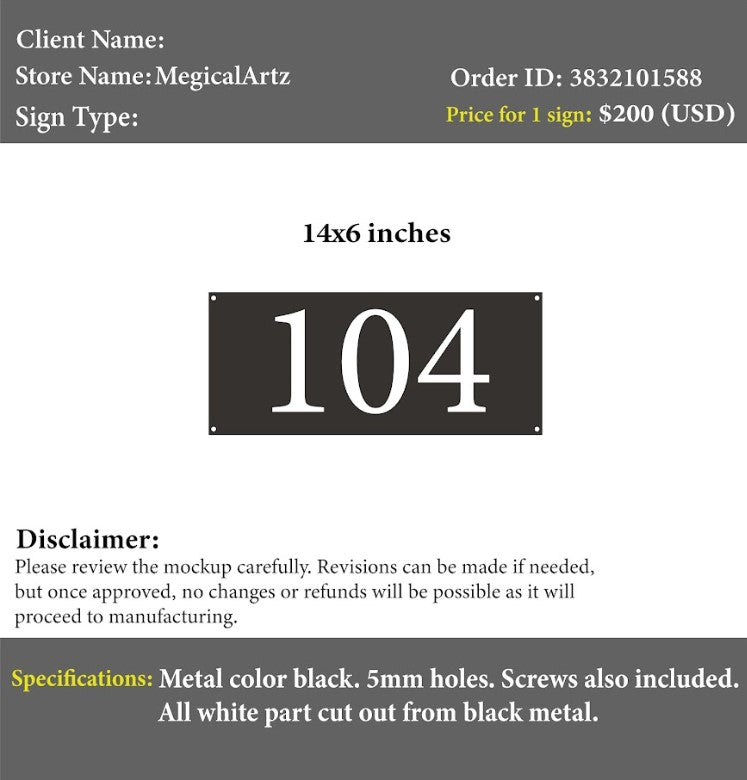 Custom Metal Address Sign - Rachel Butler - Custom Logo Sign - Custom Metal Address Sign - Rachel Butler
