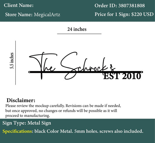 Custom Metal sign - Aileen - Custom Logo Sign