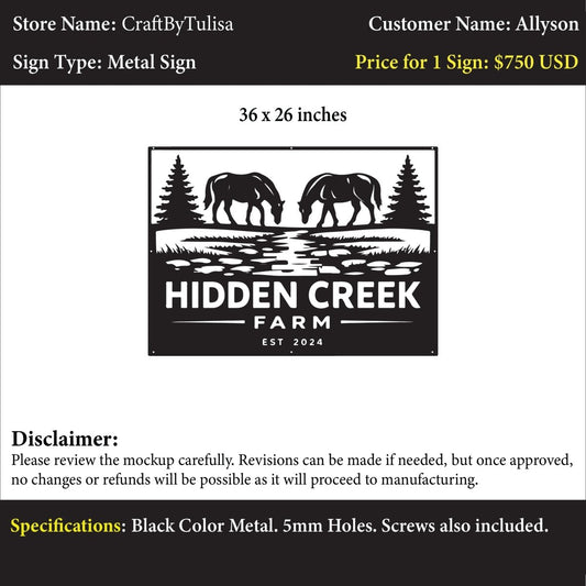Custom Metal Sign - Allyson - Custom Logo Sign - Custom Metal Sign - Allyson