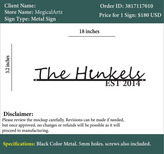 Custom Metal Sign - Andrea - Custom Logo Sign