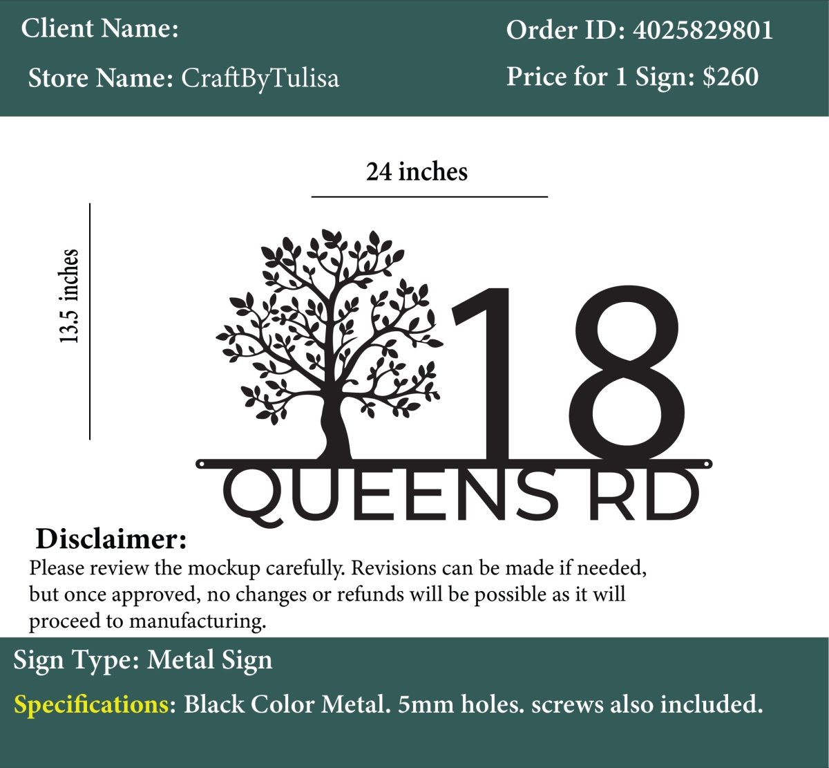 Custom Metal Sign - Hannah - Custom Logo Sign - Custom Metal Sign - Hannah
