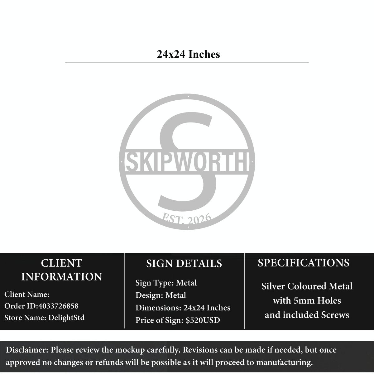 Custom Metal Sign - Judy - Custom Logo Sign - Custom Metal Sign - Judy