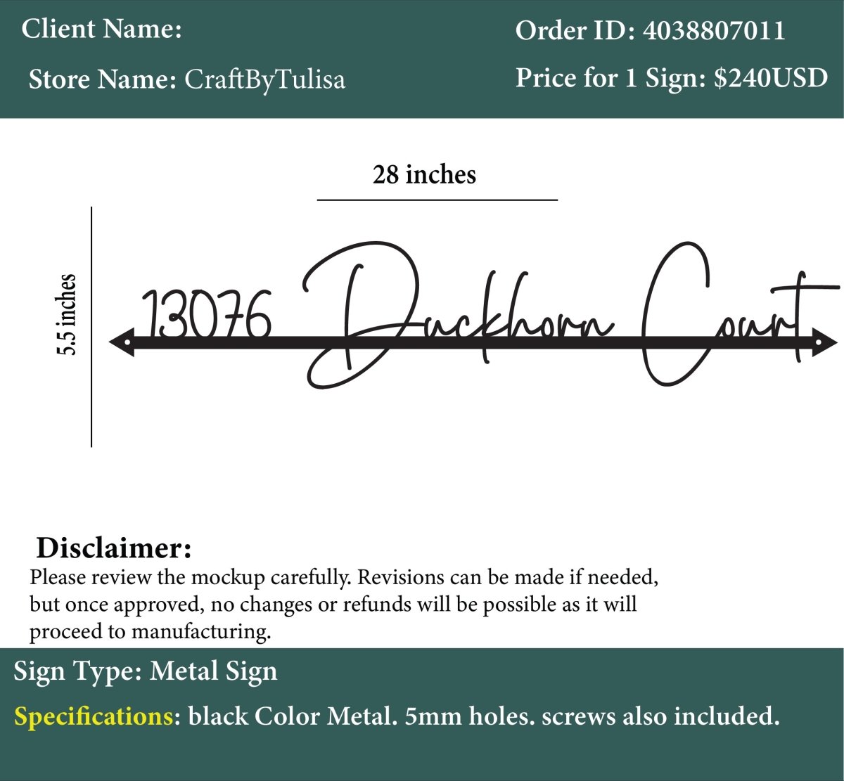 Custom Metal Sign - Nicole - Custom Logo Sign - Custom Metal Sign - Nicole