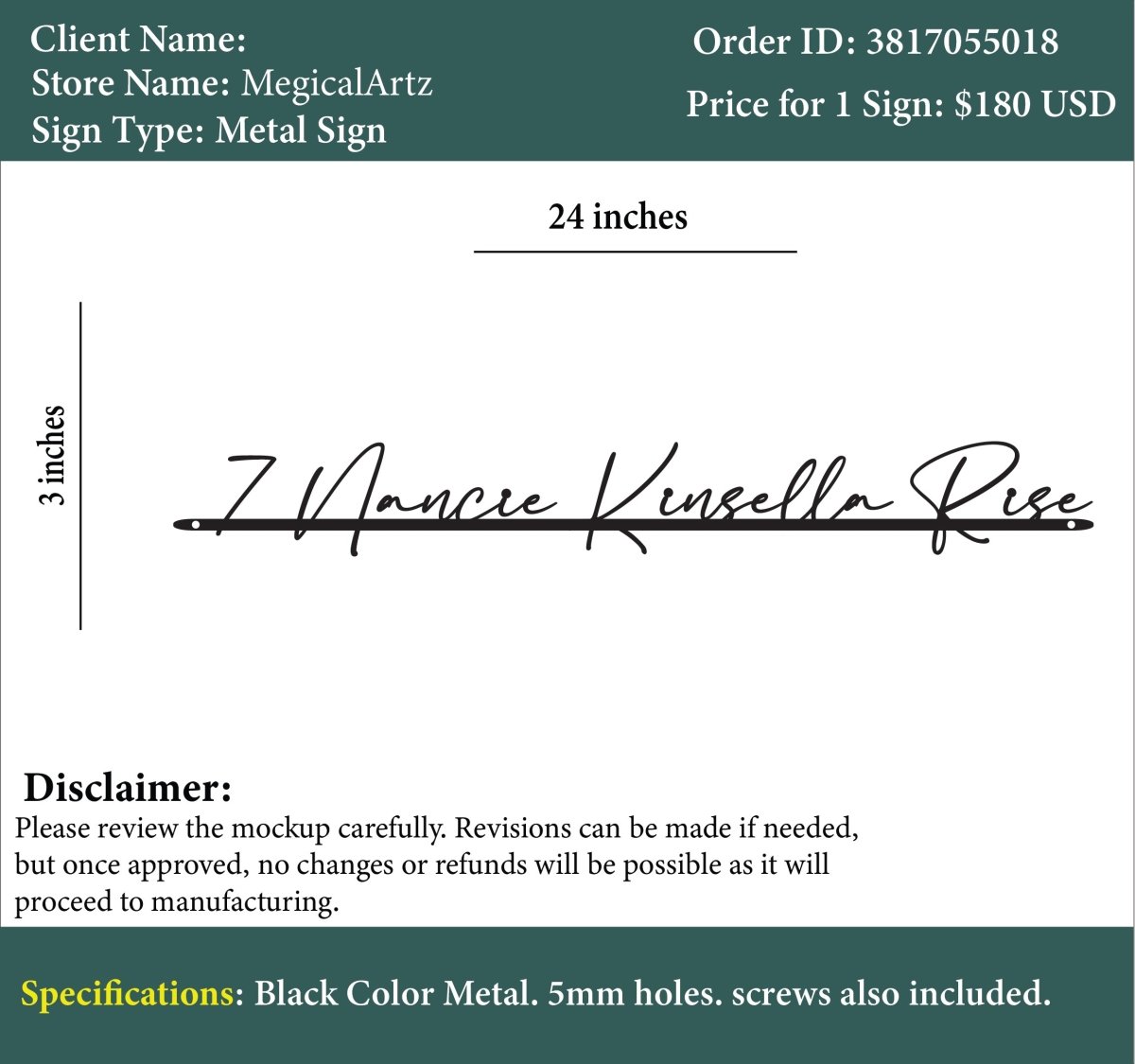 Custom Metal Sign - Rohit - Custom Logo Sign