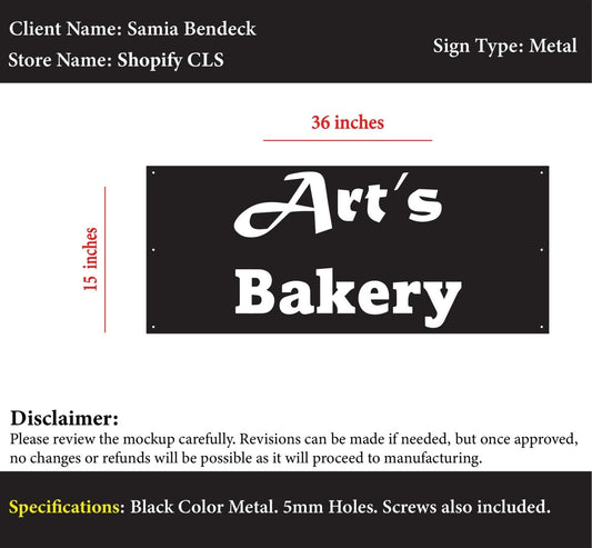 Custom Metal Sign - Samia Bendeck - Custom Logo Sign - Custom Metal Sign - Samia Bendeck