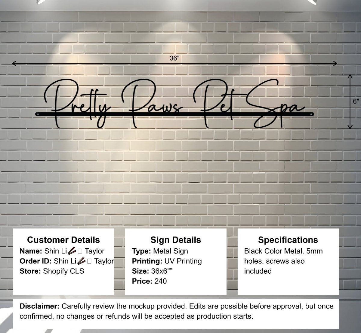 Custom Metal Sign - Shopify - Shin Li - Custom Logo Sign - Custom Metal Sign - Shopify - Shin Li