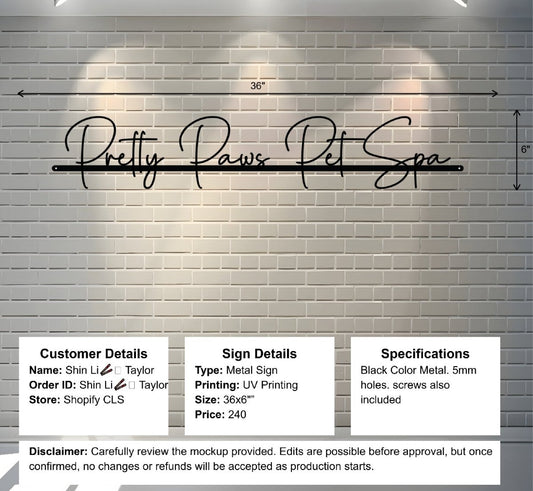 Custom Metal Sign - Shopify - Shin Li - Custom Logo Sign - Custom Metal Sign - Shopify - Shin Li
