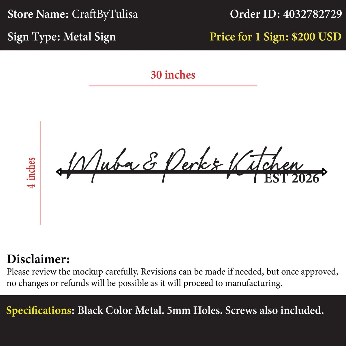 Custom Metal Sign - Terri - Custom Logo Sign - Custom Metal Sign - Terri