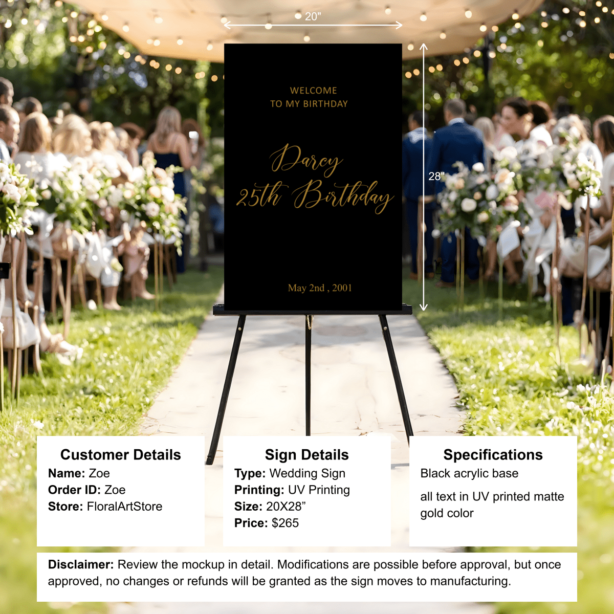 Custom Wedding acrylic sign - Zoe - Custom Logo Sign - Custom Wedding acrylic sign - Zoe