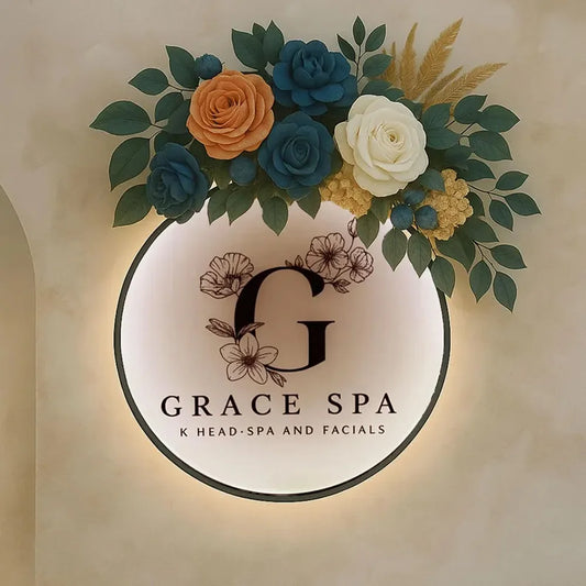 Logo Acrylic Sign - Custom Round Backlit LED Business Logo Sign for Wall