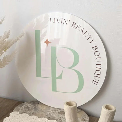 Logo Acrylic Sign - Personalized Boutique Logo Sign for Door & Office Wall