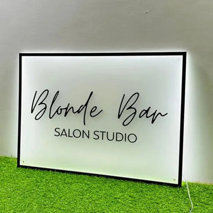 Custom LED Logo Sign - Illuminated Rectangular Acrylic Business Sign