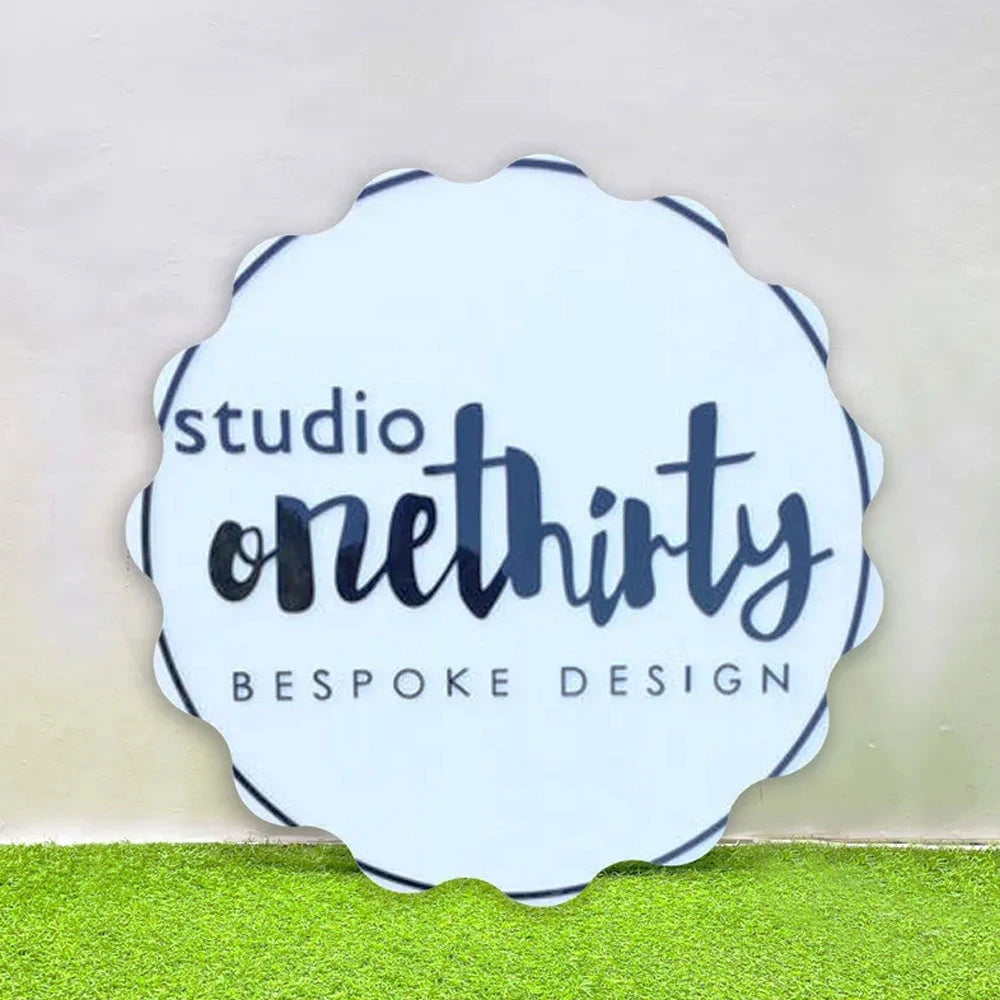Logo Acrylic Sign - Wavy Cut Custom Business Logo Sign for Shop