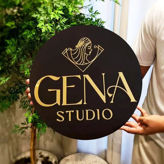 Logo Acrylic Sign - Personalized UV Printed Acrylic Business Logo Wall Decor