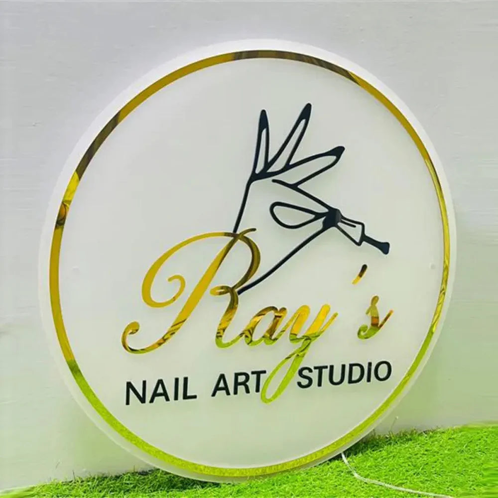 Logo Acrylic Sign - Custom Round Backlit LED Business Logo Sign for Wall