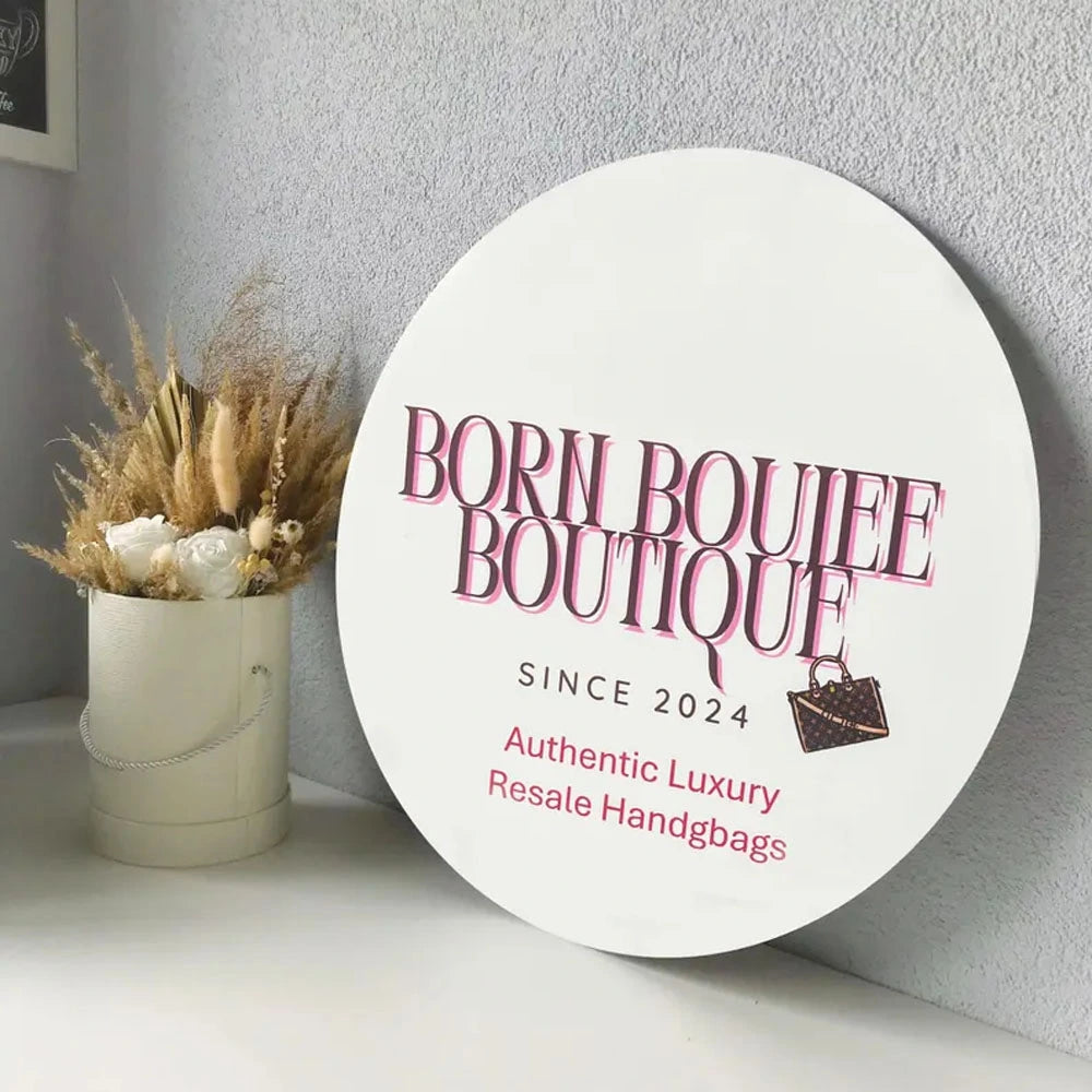 Logo Acrylic Sign - Personalized Boutique Logo Sign for Door & Office Wall
