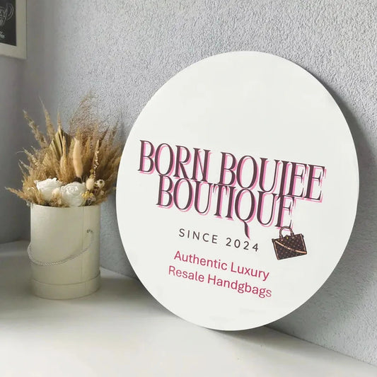Logo Acrylic Sign - Personalized Boutique Logo Sign for Door & Office Wall