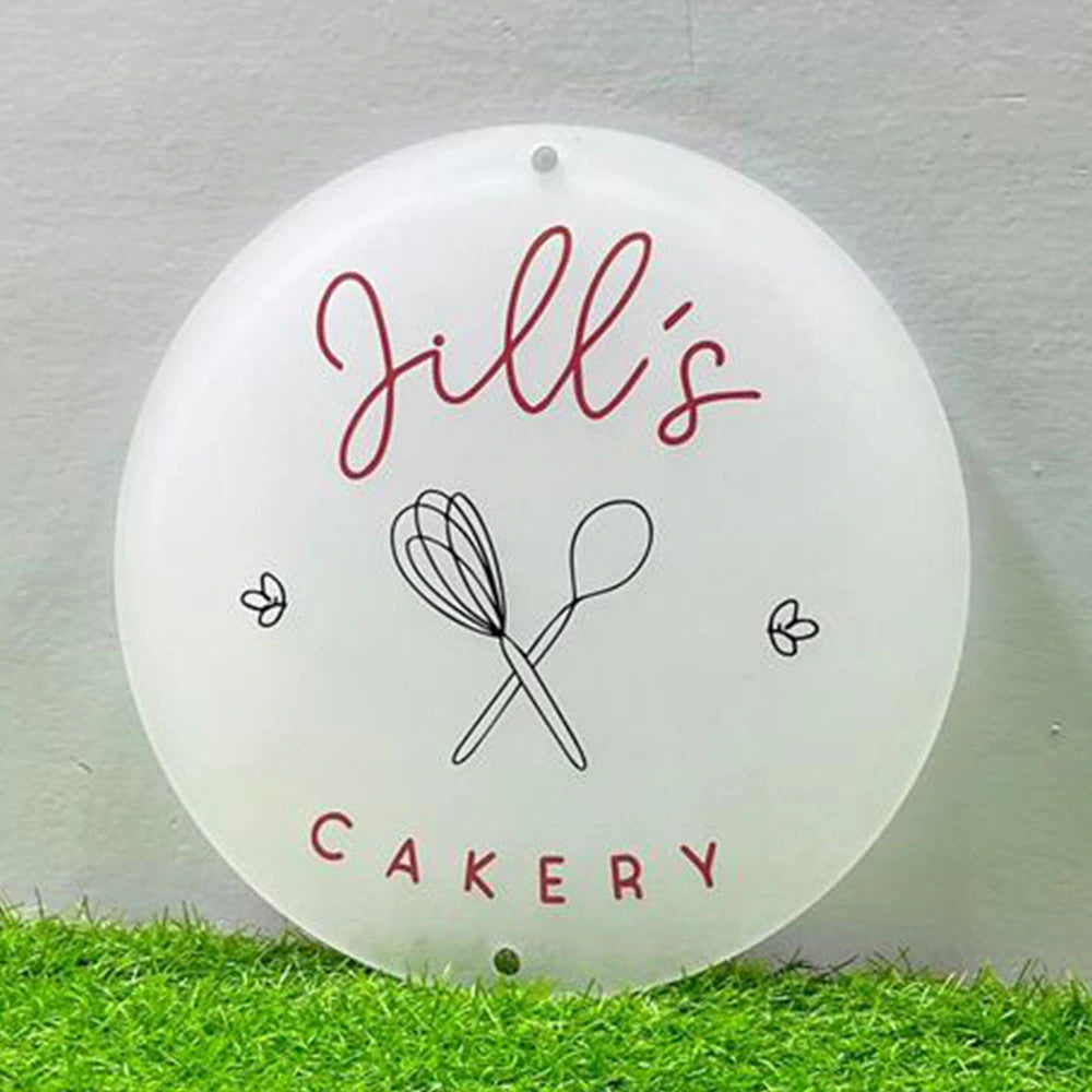 Logo Acrylic Sign - Wavy Cut Custom Business Logo Sign for Shop