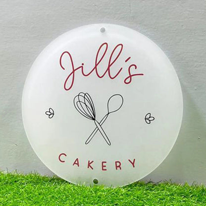 Logo Acrylic Sign - Wavy Cut Custom Business Logo Sign for Shop
