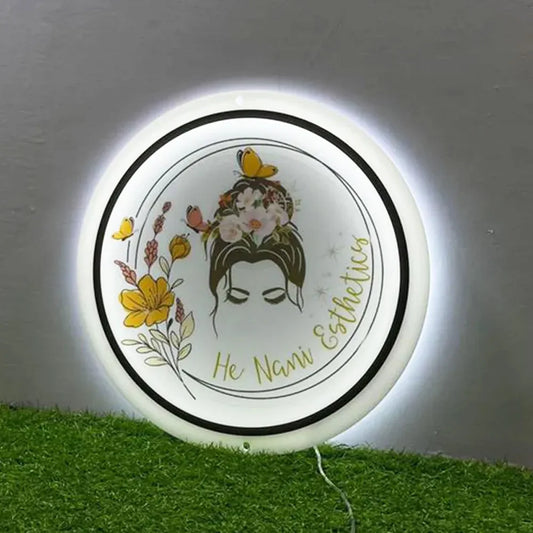 Logo Acrylic Sign - Custom Round Backlit LED Business Logo Sign for Wall