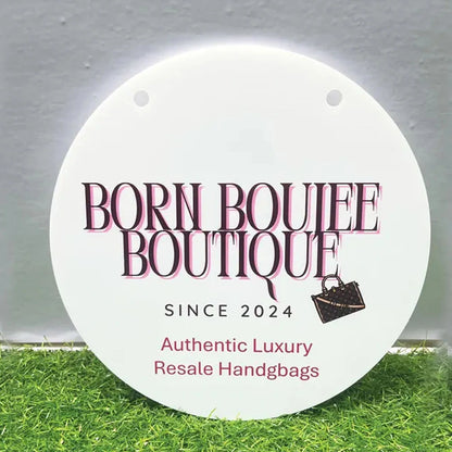 Logo Acrylic Sign - Personalized Boutique Logo Sign for Door & Office Wall