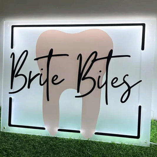 Custom LED Logo Sign - Sleek Rectangular Backlit Acrylic Wall Sign