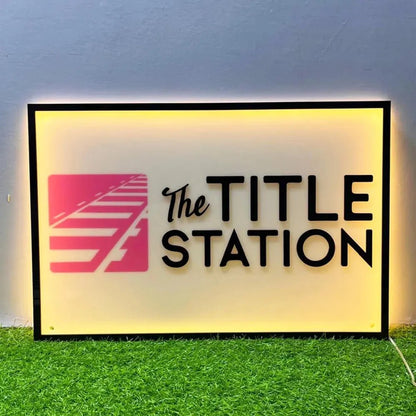 Logo Acrylic Sign - Custom 3D Acrylic Business Logo Sign for Wall - Backlit Business Signs - Custom Logo Sign