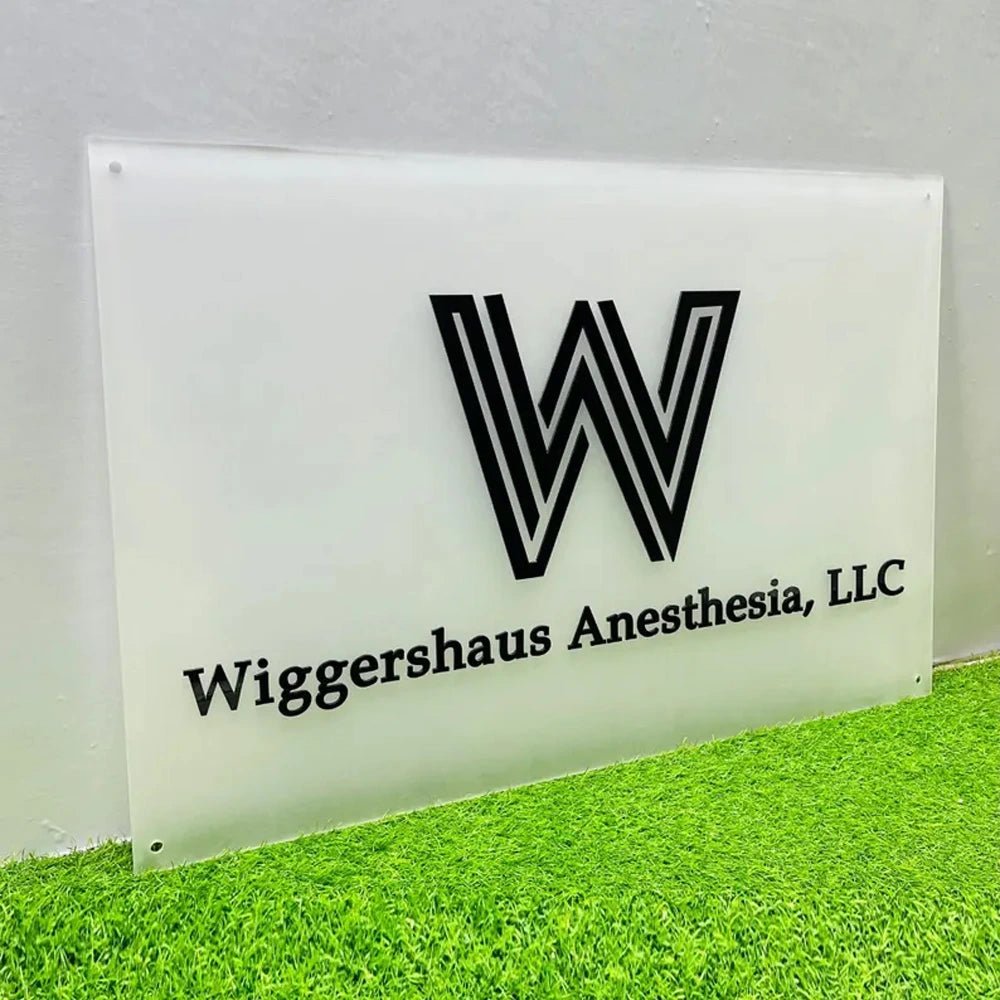 Logo Acrylic Sign - Personalized Shop Logo Sign with QR for Wall Display - UV Printed Business Signs - Custom Logo Sign