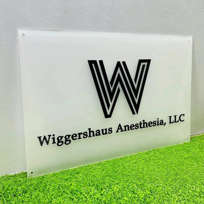 Logo Acrylic Sign - Personalized Shop Logo Sign with QR for Wall Display - UV Printed Business Signs - Custom Logo Sign