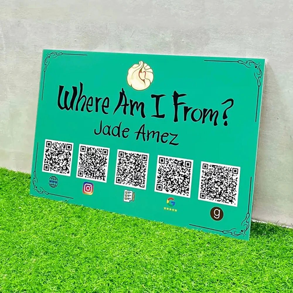 Custom Logo Handheld Sign Logo Acrylic Sign - Personalized Shop Logo Sign with QR for Wall ...