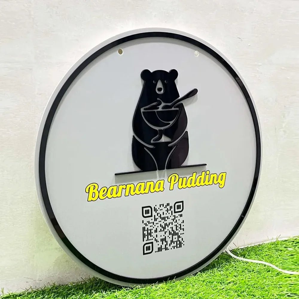 Logo Acrylic Sign - Round UV Printed Backlit Business Logo Sign - Backlit Business Signs - Custom Logo Sign