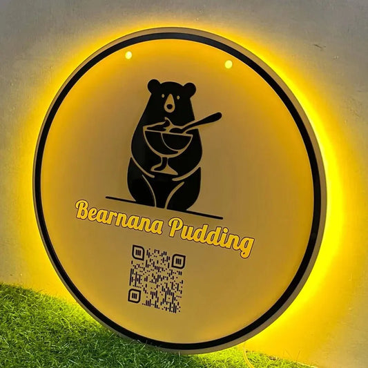 Logo Acrylic Sign - Round UV Printed Backlit Business Logo Sign - Backlit Business Signs - Custom Logo Sign