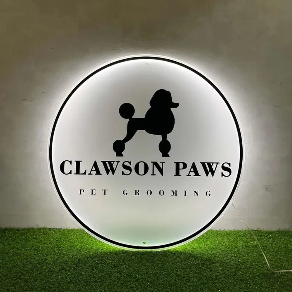 Logo Acrylic Sign - Round UV Printed Backlit Business Logo Sign - Backlit Business Signs - Custom Logo Sign