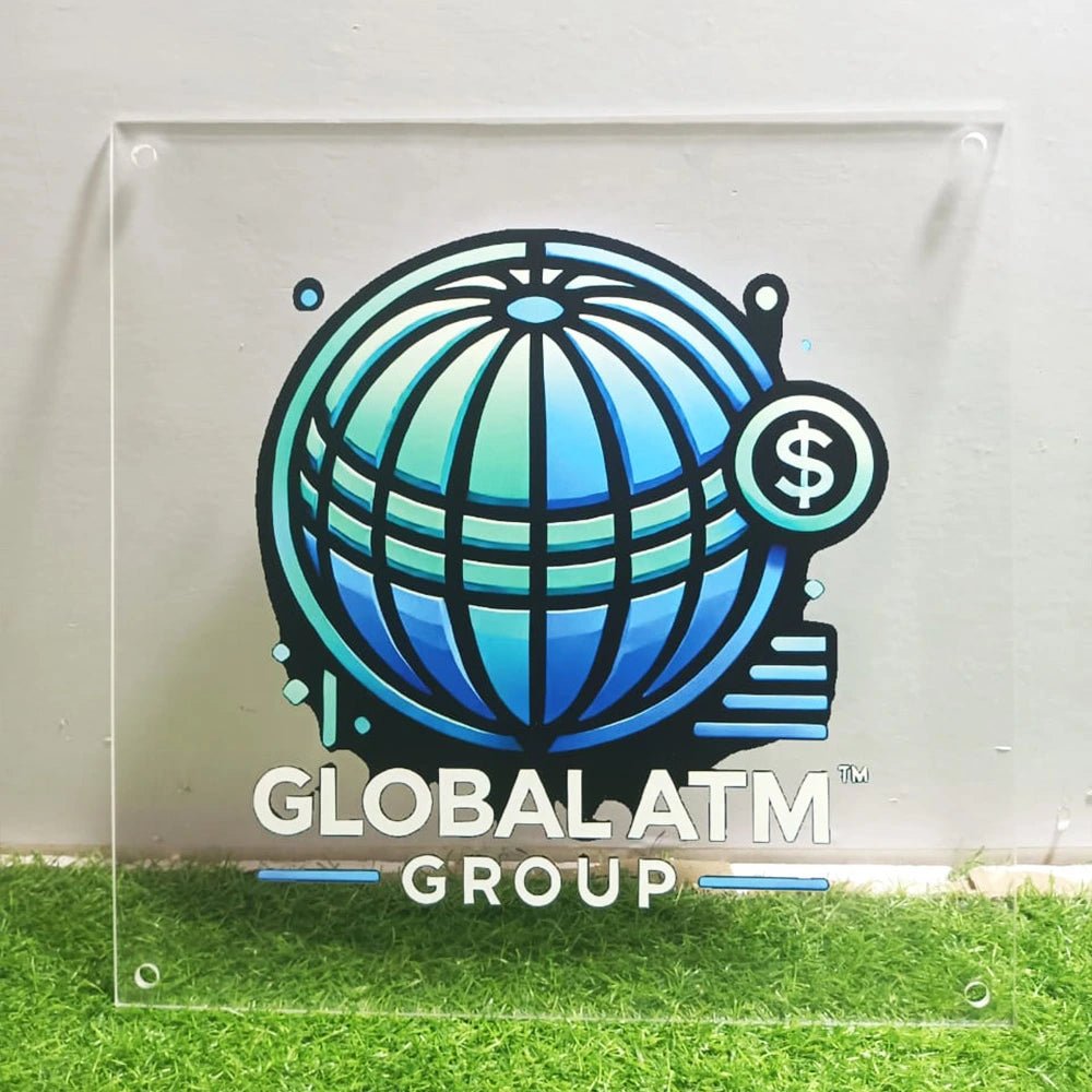 Logo Acrylic Sign - Square Acrylic Business Logo Sign for Office - UV Printed Business Signs - Custom Logo Sign