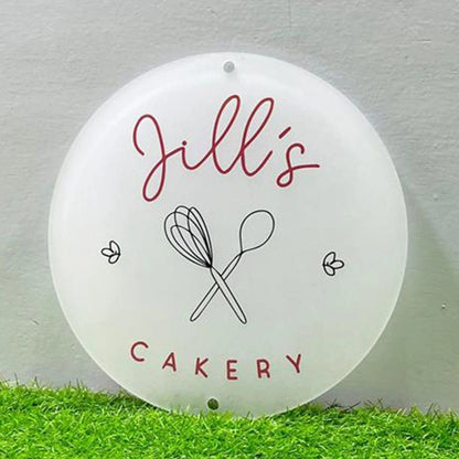 Logo Acrylic Sign - Wavy Cut Custom Business Logo Sign for Shop - UV Printed Business Signs - Custom Logo Sign
