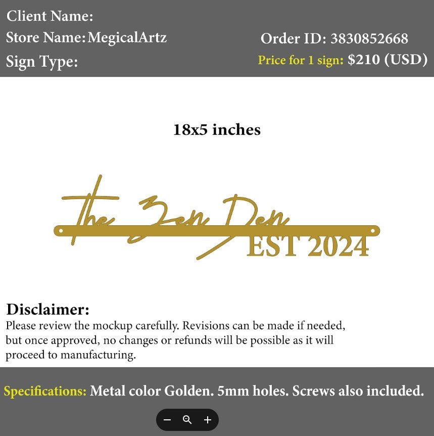 Metal Name Sign - Carrie - Custom Logo Sign - Metal Name Sign - Carrie