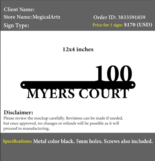 Metal Name Sign ^ Mary Neff - Custom Logo Sign - Metal Name Sign ^ Mary Neff