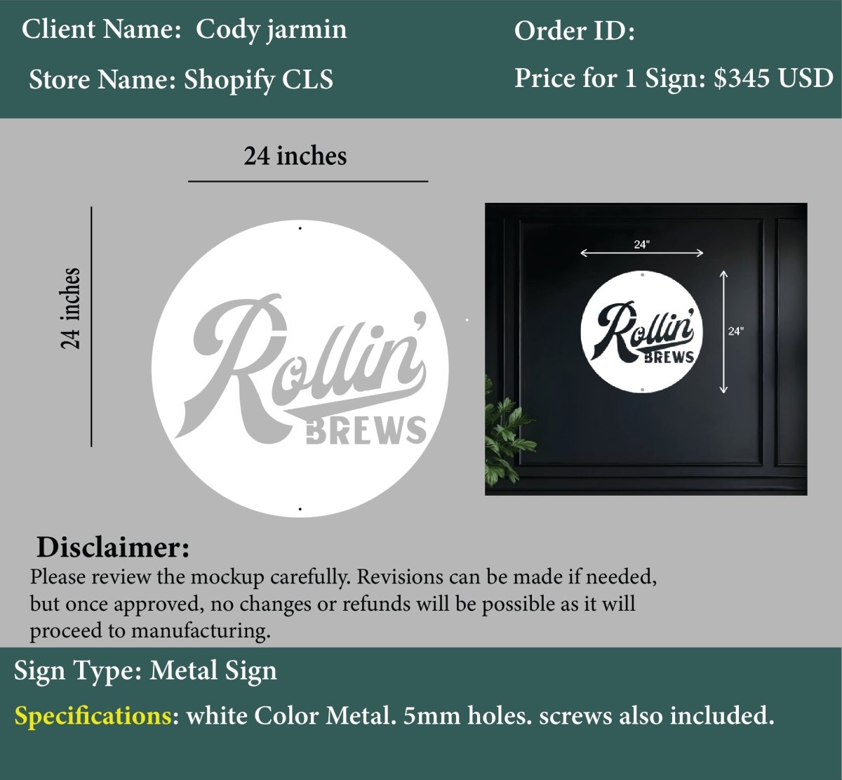 Metal sign - Cody Jermin - Custom Logo Sign - Metal sign - Cody Jermin