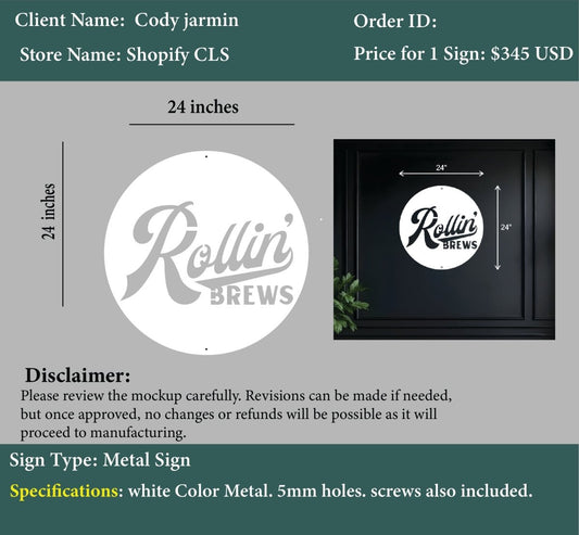 Metal sign - Cody Jermin - Custom Logo Sign - Metal sign - Cody Jermin